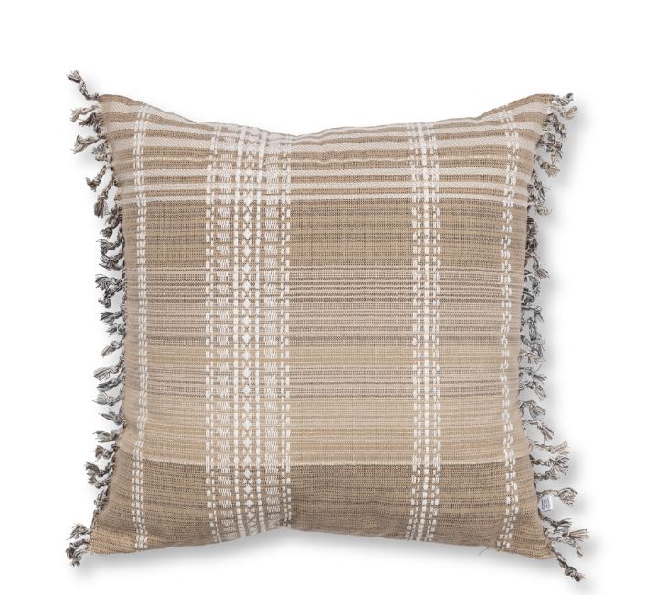 Plaid Decorative Square Throw Pillow, 20" x 20", Brown, Single Pillow