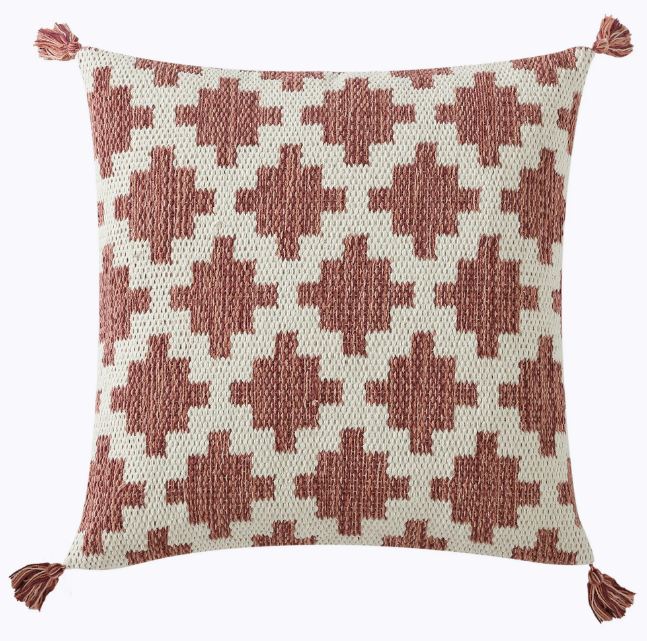 Red Diamond Geo Throw Pillow, Pink Multi, 20" x 20", Square, 1 Pillow